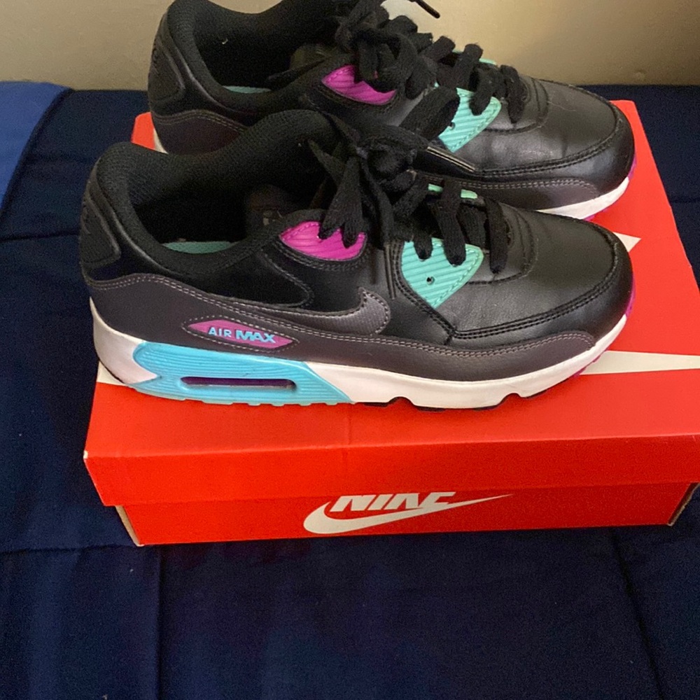 Air Max 90 Preschool black purple and teal